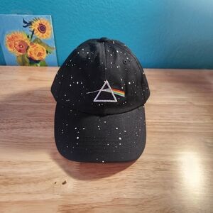 Pink Floyd Adjustable Black Hat With‎ White Paint Splashes, OS